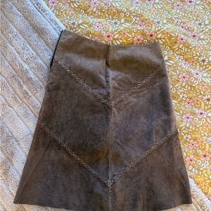 Pretty Good Dark Brown Suede A-Line Skirt